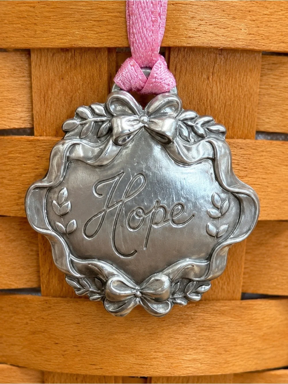 Longaberger Hope Basket Wood Lid Protector Floral Liner Farmhouse Cottage Decor